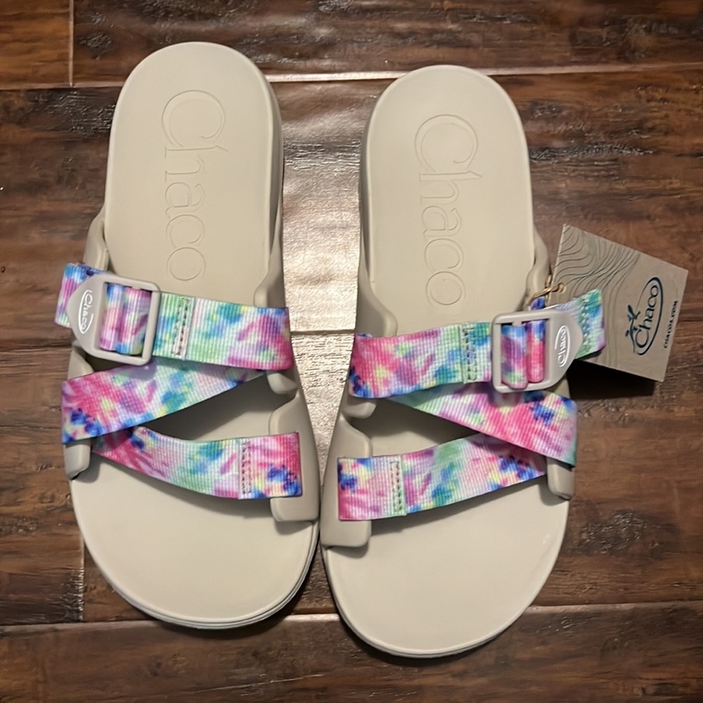 NEW Chacos Chillos Slide Light Tie Dye 9